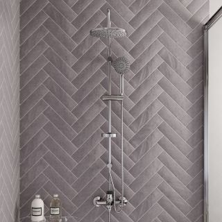 Душевая стойка Stworki Хельсинки HFSG97000 со смесителем для ванны и душа Stworki Хельсинки HFHS10000 хром